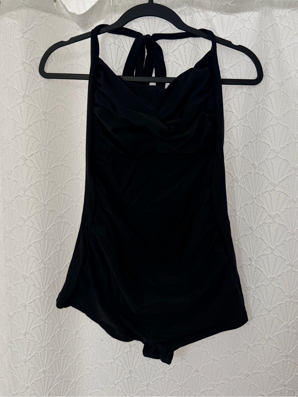 Fashion Nova Black Halter One-Piece Swimsuit